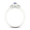 Thumbnail Image 2 of Diamond & Natural Blue Sapphire Engagement Ring 1/5 ct tw Round 14K White Gold