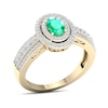 Thumbnail Image 2 of Diamond & Natural Emerald Engagement Ring 3/8 ct tw Round 14K Yellow Gold