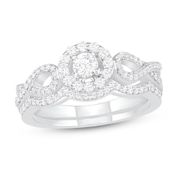 Diamond Bridal Set 1/2 ct tw Round 14K White Gold