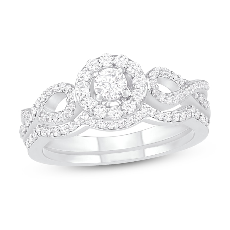 Main Image 1 of Diamond Bridal Set 1/2 ct tw Round 14K White Gold