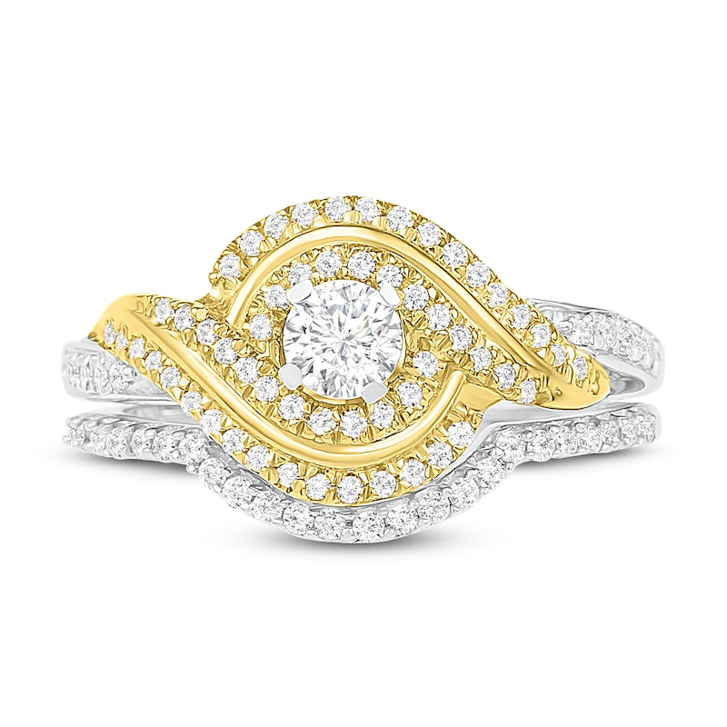 Main Image 2 of Diamond Bridal Set 1/2 ct tw Round 14K Two-Tone Gold