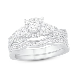 Diamond Bridal Set 1/2 ct tw Round 14K White Gold