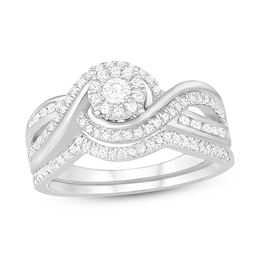 Diamond Bridal Set 1/2 ct tw Round 14K White Gold