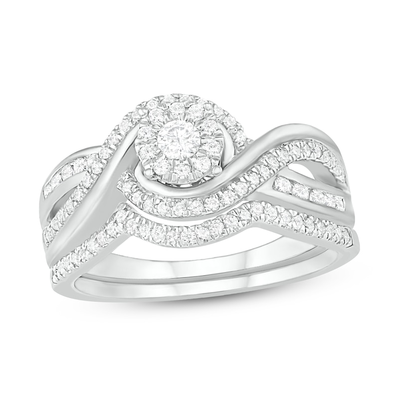 Main Image 1 of Diamond Bridal Set 1/2 ct tw Round 14K White Gold