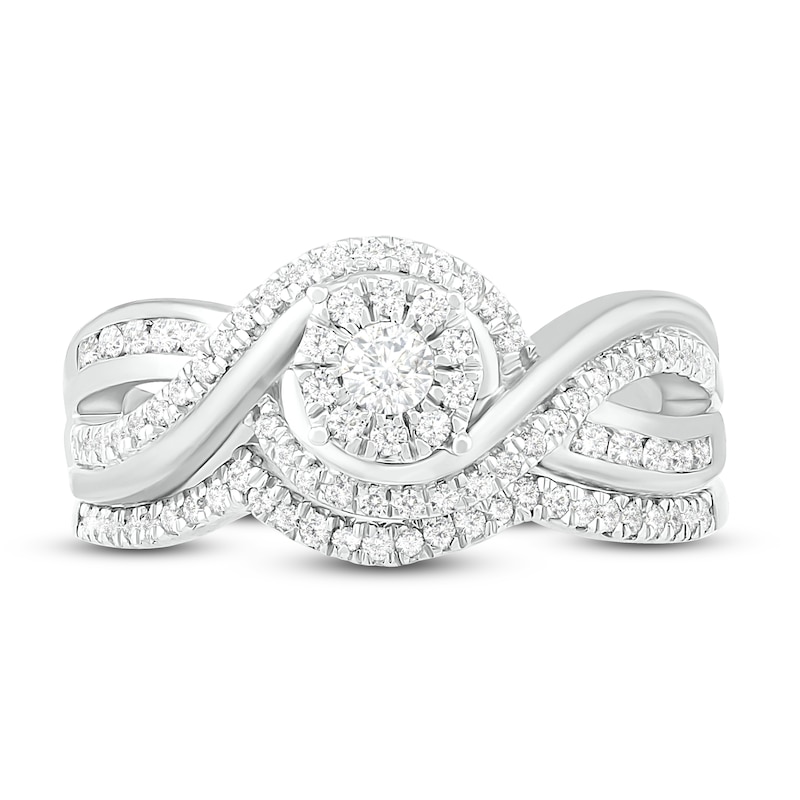 Main Image 2 of Diamond Bridal Set 1/2 ct tw Round 14K White Gold