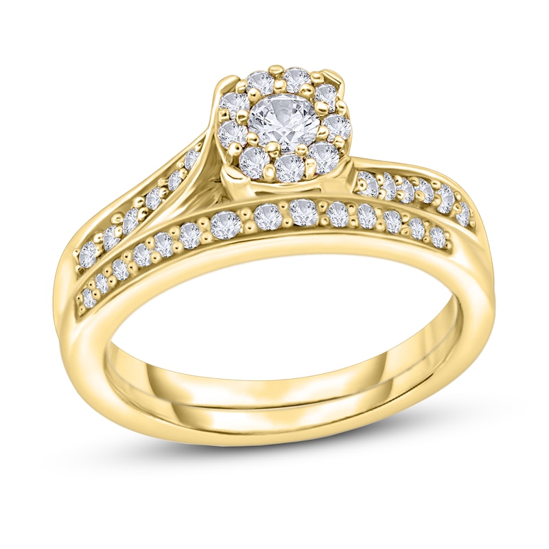 Main Image 1 of Diamond Bridal Set 1/3 ct tw Round 14K Yellow Gold