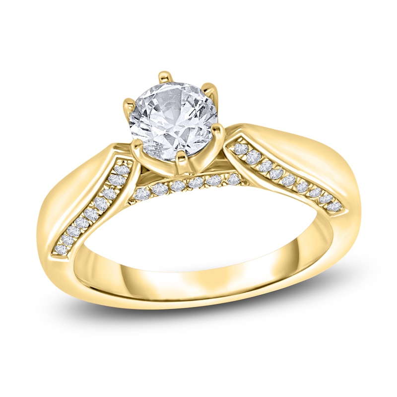 Main Image 1 of Diamond Engagement Ring 3/4 ct tw Round 14K Yellow Gold