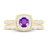 Thumbnail Image 2 of Natural Amethyst Bridal Set 1/3 ct tw Diamonds 14K Yellow Gold