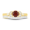 Thumbnail Image 2 of Natural Garnet Bridal Set 1/4 ct tw Diamonds 14K Yellow Gold