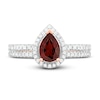 Thumbnail Image 2 of Natural Garnet Bridal Set 1/3 ct tw Diamonds 14K Rose Gold