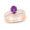 Thumbnail Image 0 of Natural Amethyst Bridal Set 3/8 ct tw Diamonds 14K Rose Gold