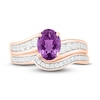 Thumbnail Image 1 of Natural Amethyst Bridal Set 3/8 ct tw Diamonds 14K Rose Gold