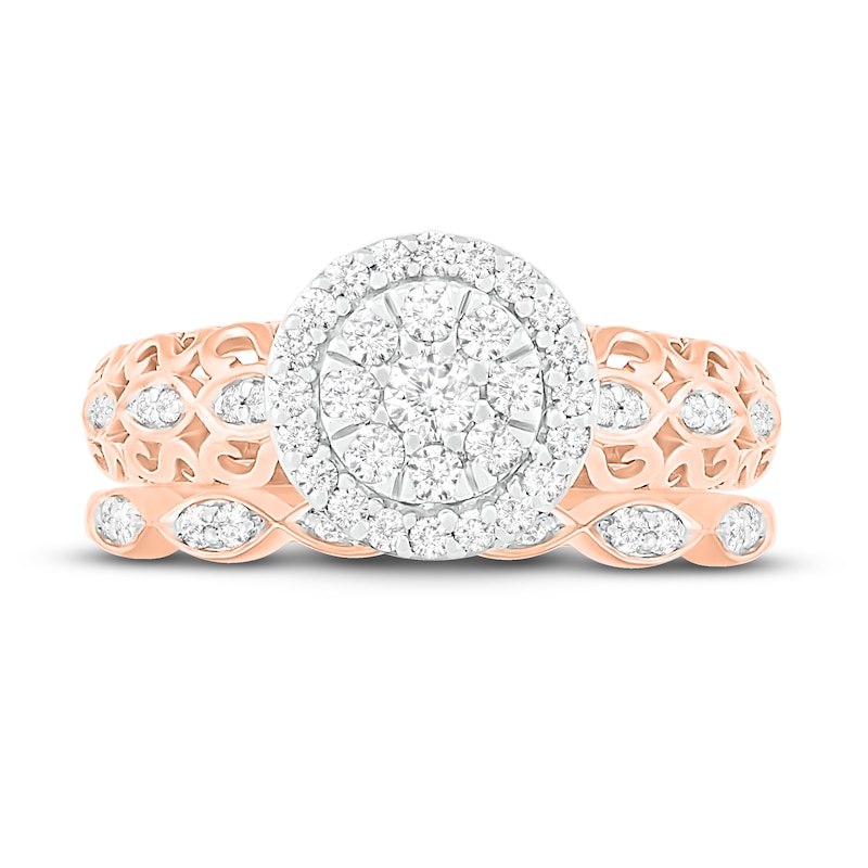 Main Image 2 of Diamond Bridal Set 3/8 ct tw Round 14K Rose Gold