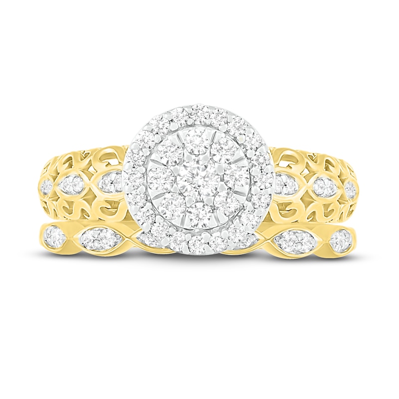 Main Image 2 of Diamond Bridal Set 3/8 ct tw Round 14K Yellow Gold