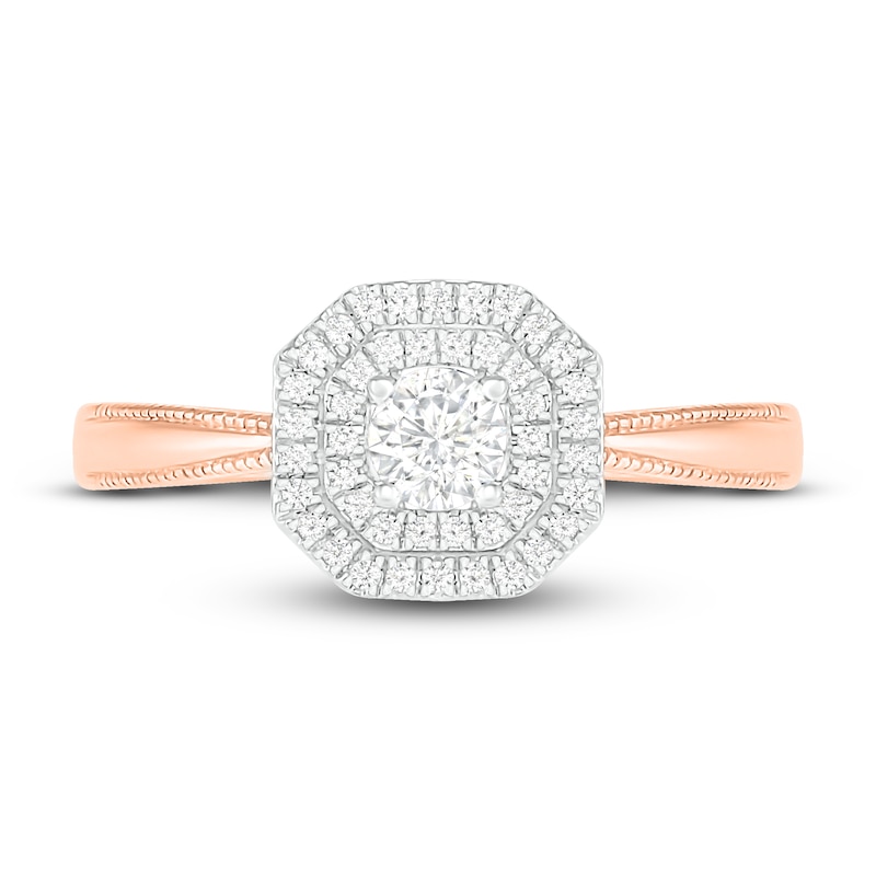 Main Image 2 of Diamond Engagement Ring 1/3 ct tw Round 14K Rose Gold