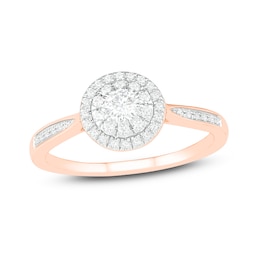 Diamond Engagement Ring 1/3 ct tw Round 14K Rose Gold