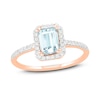 Thumbnail Image 0 of Natural Aquamarine Engagement Ring 1/4 ct tw Diamonds 14K Rose Gold