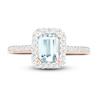 Thumbnail Image 1 of Natural Aquamarine Engagement Ring 1/4 ct tw Diamonds 14K Rose Gold