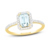 Thumbnail Image 1 of Natural Aquamarine Engagement Ring 1/4 ct tw Diamonds 14K Yellow Gold