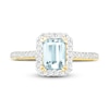 Thumbnail Image 2 of Natural Aquamarine Engagement Ring 1/4 ct tw Diamonds 14K Yellow Gold