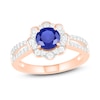 Thumbnail Image 1 of Natural Blue Sapphire Engagement Ring 3/8 ct tw Diamonds 14K Rose Gold