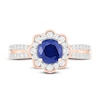 Thumbnail Image 2 of Natural Blue Sapphire Engagement Ring 3/8 ct tw Diamonds 14K Rose Gold