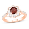 Thumbnail Image 1 of Natural Garnet Engagement Ring 1/4 ct tw Diamonds 14K Rose Gold