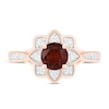 Thumbnail Image 2 of Natural Garnet Engagement Ring 1/4 ct tw Diamonds 14K Rose Gold