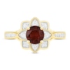 Thumbnail Image 2 of Natural Garnet Engagement Ring 1/4 ct tw Diamonds 14K Yellow Gold