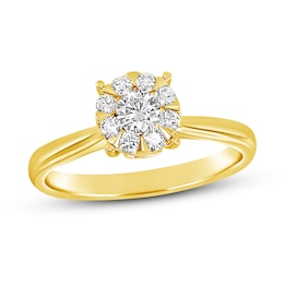 Diamond Engagement Ring 3/8 ct tw Round 14K Yellow Gold