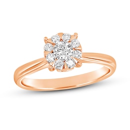 Diamond Engagement Ring 3/8 ct tw Round 14K Rose Gold