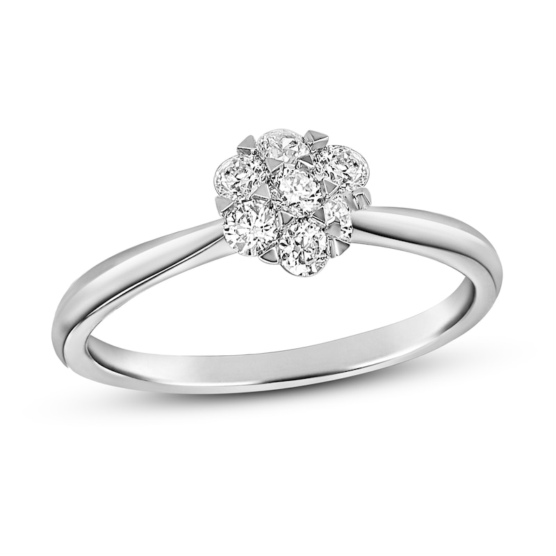 Main Image 1 of Diamond Engagement Ring 3/8 ct tw Round 14K White Gold