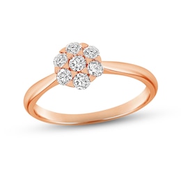 Diamond Engagement Ring 3/8 ct tw Round 14K Rose Gold