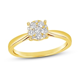 Diamond Engagement Ring 1/4 ct tw Round 14K Yellow Gold