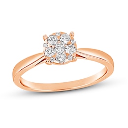 Diamond Engagement Ring 1/4 ct tw Round 14K Rose Gold