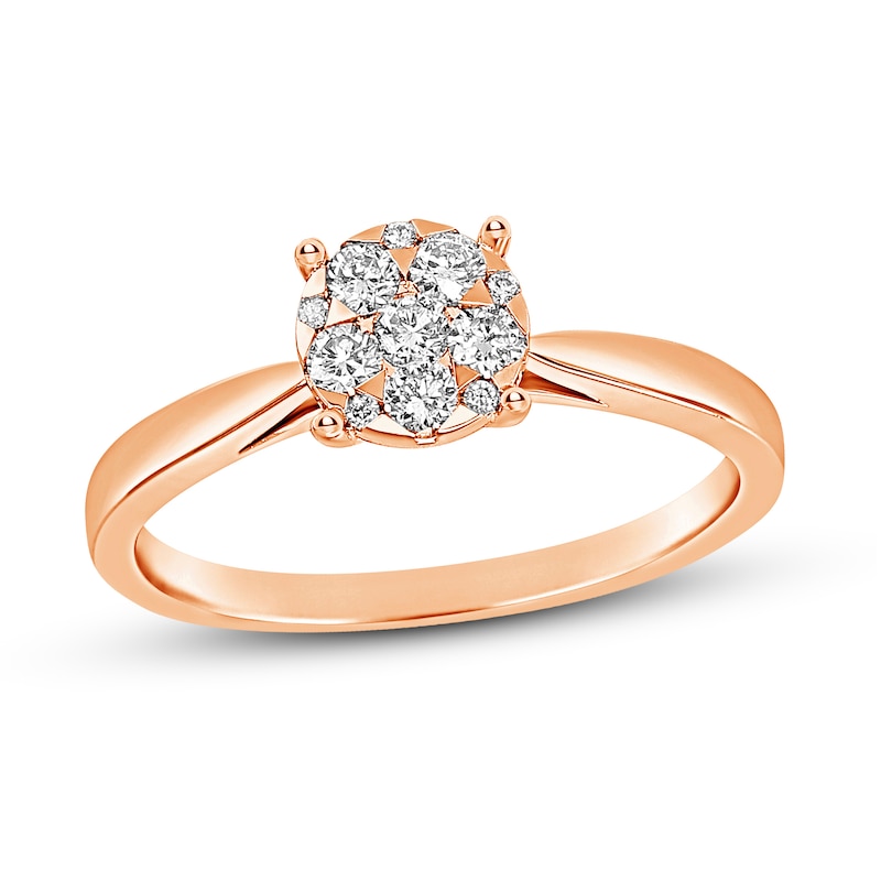 Main Image 1 of Diamond Engagement Ring 1/4 ct tw Round 14K Rose Gold