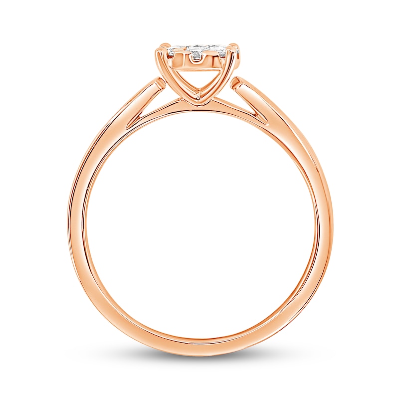 Main Image 4 of Diamond Engagement Ring 1/4 ct tw Round 14K Rose Gold