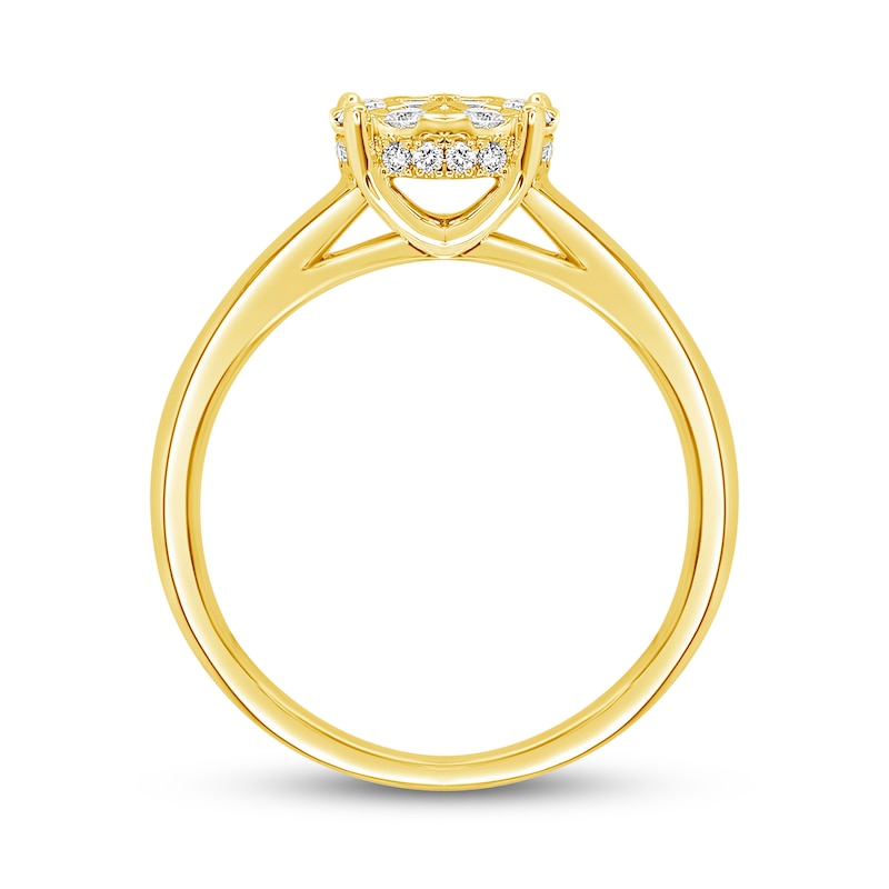 Main Image 4 of Diamond Engagement Ring 3/8 ct tw Round/Princess 14K Yellow Gold