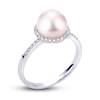 Thumbnail Image 0 of Akoya Cultured Pearl Engagement Ring 1/5 ct tw Diamonds 14K White Gold