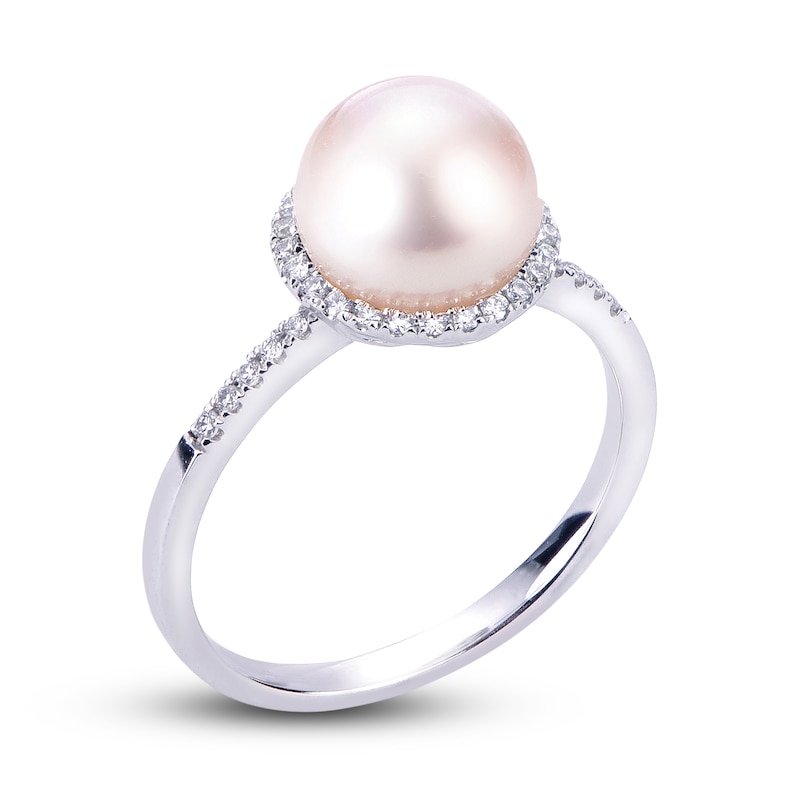 Vintage Pearl Engagement Ring Akoya Pearl Ring Pearl Wedding Ring Rose Gold Pearl Engagement Ring Platinum Pearl Ring Diamond Pearl Ring