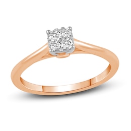 Diamond Engagement Ring 1/5 ct tw Round 14K Rose Gold