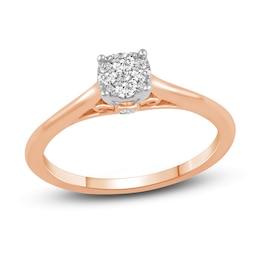 Diamond Engagement Ring 1/5 ct tw Round 14K Rose Gold