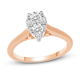 Diamond Engagement Ring 1/2 ct tw Round 14K Rose Gold