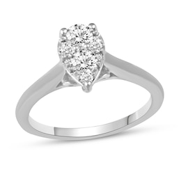 Diamond Engagement Ring 1/2 ct tw Round 14K White Gold