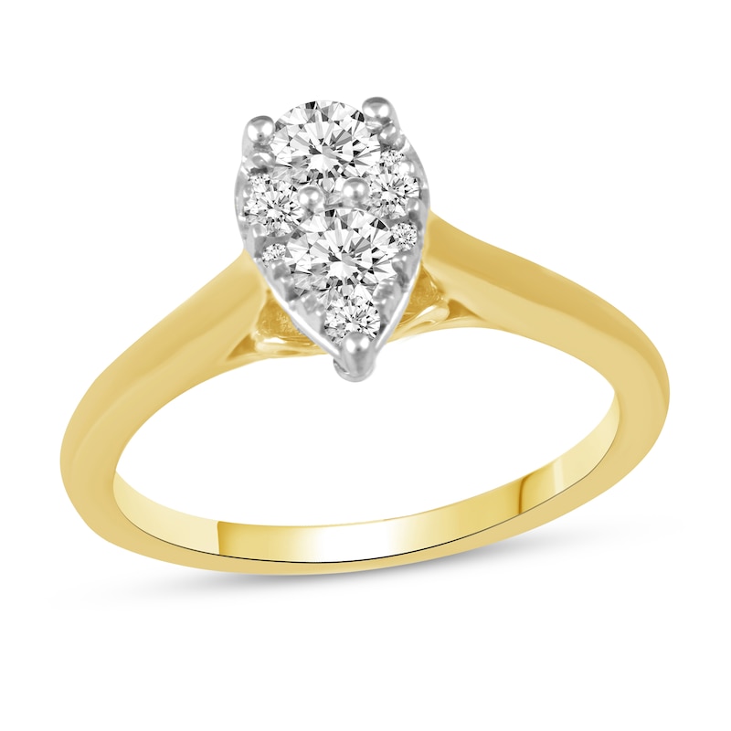 Main Image 1 of Diamond Engagement Ring 1/2 ct tw Round 14K Yellow Gold