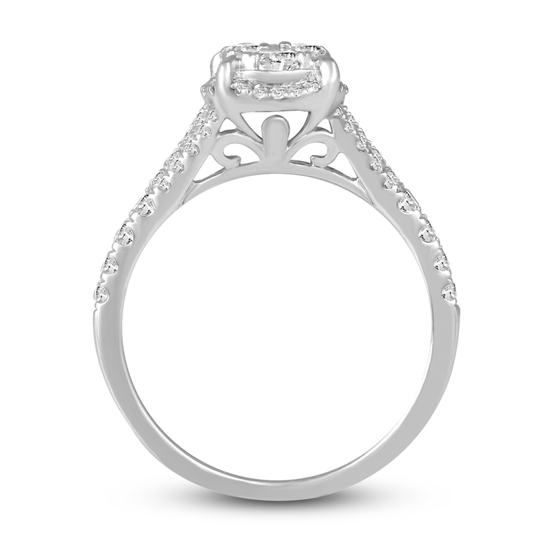 Main Image 3 of Diamond Engagement Ring 3/4 ct tw Round 14K White Gold 7.2mm