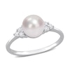 Thumbnail Image 0 of Freshwater Cultured Pearl Engagement Ring 1/8 ct tw Diamonds 10K White Gold