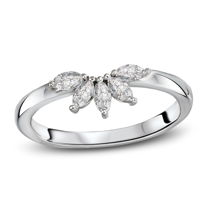 Main Image 1 of Diamond Anniversary Ring 1/4 ct tw Marquise 14K White Gold