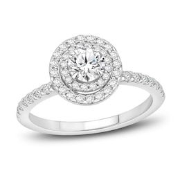 Diamond Engagement Ring 7/8 ct tw Round 14K White Gold