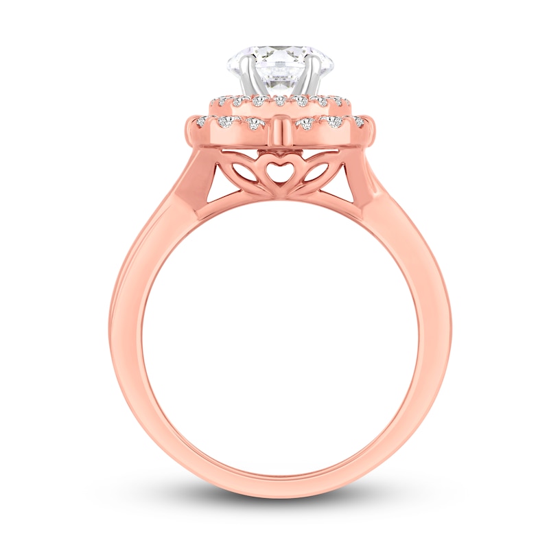 Diamond Engagement Ring 1-3/8 ct tw Round 14K Rose Gold